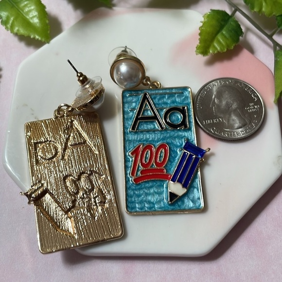 School Paper A 100 Enamel Drop Earrings - Picture 8 of 11